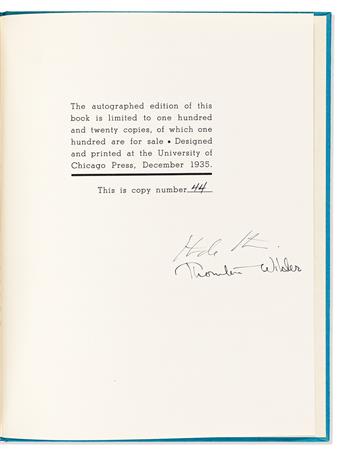 Stein, Gertrude (1874-1946) Narration, Signed Limited Edition.